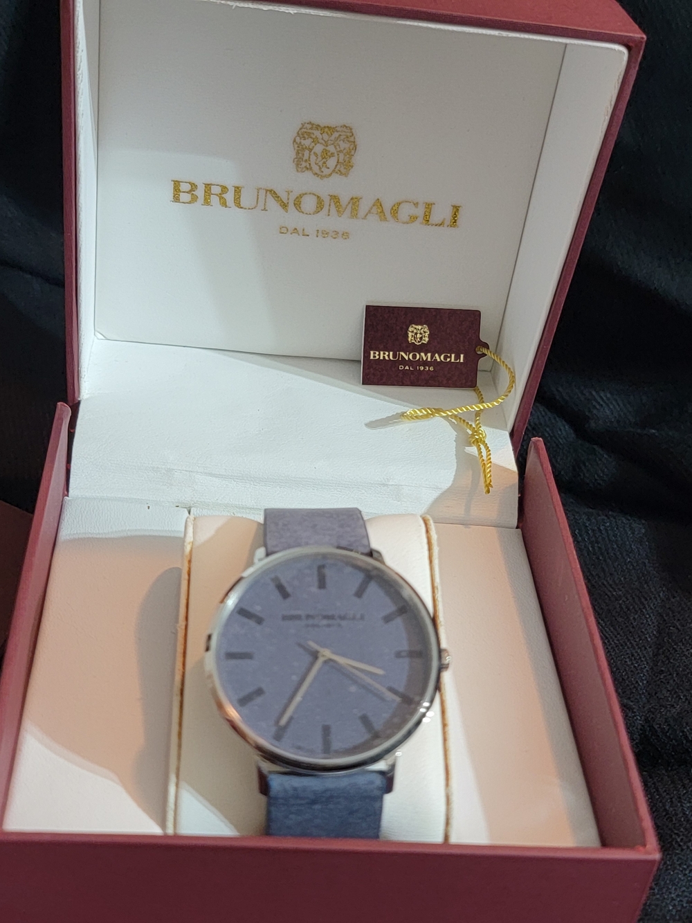 Bruno Magli Men's Blue Leather Strap Watch